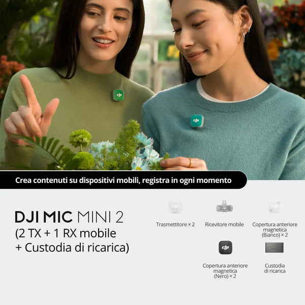 DJI Mic Mini 2 (2 TX + 1 RX + Custodia di ricarica)